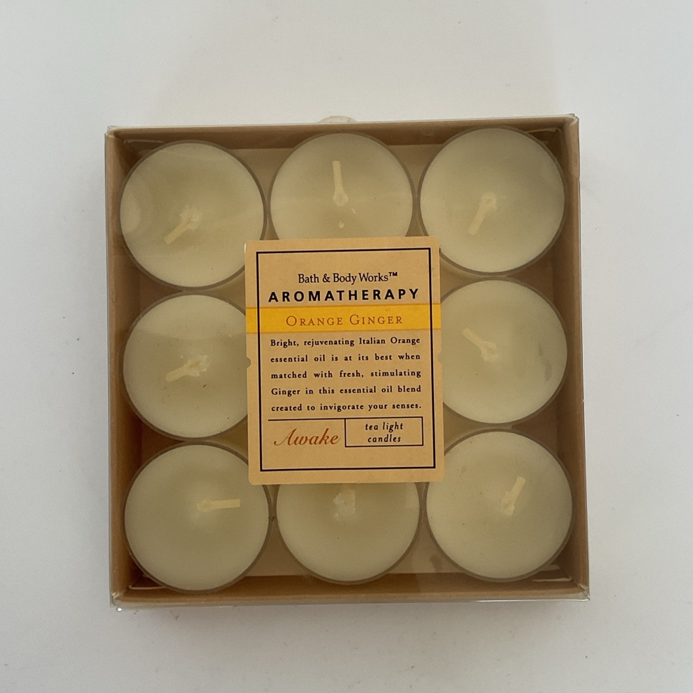NWT DISCONTINUED Bath and body Works Orange Ginger Tea Lights